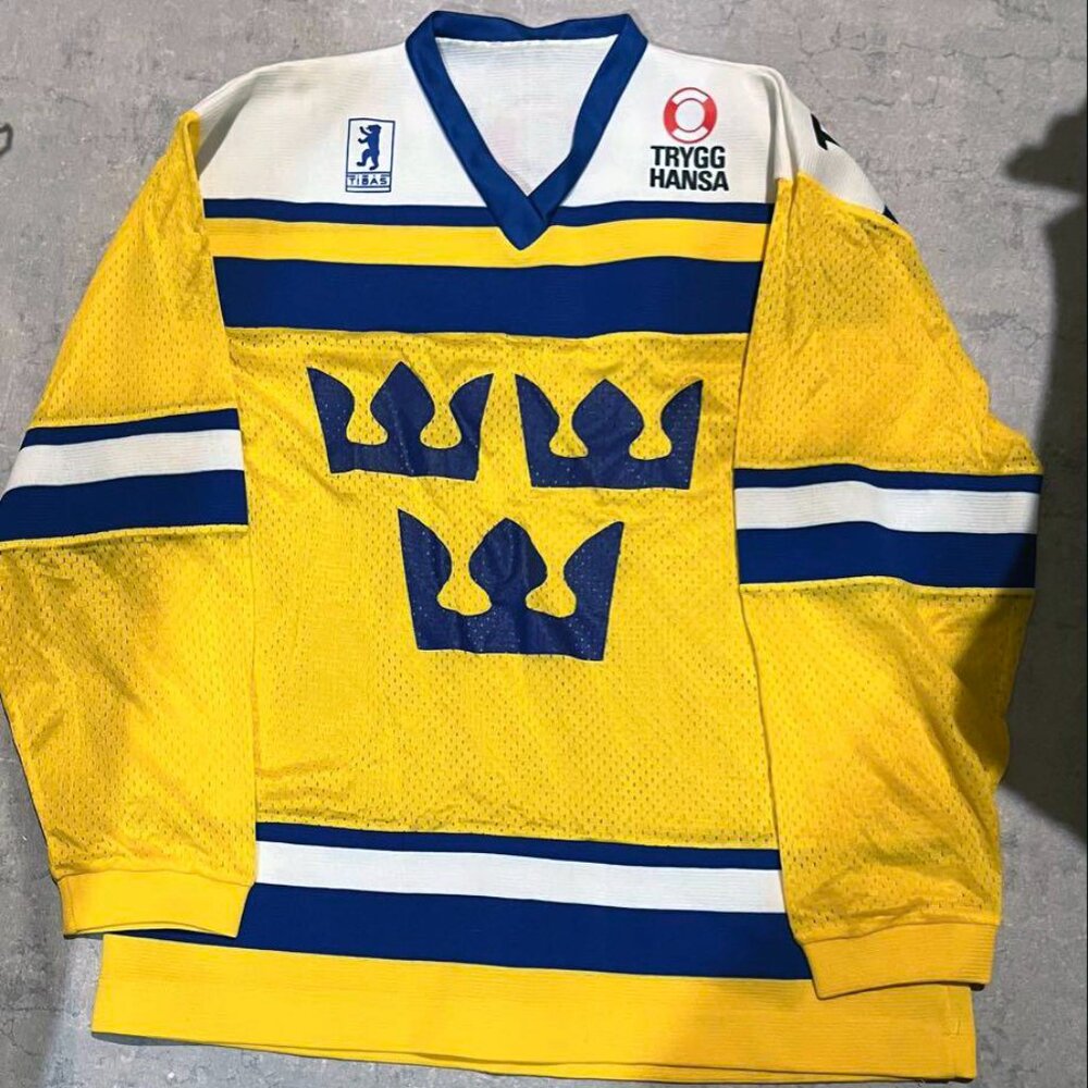 TIBAS (SE) - Team Sweden National Hockey vintage jersey (1990) Canada Cup M RARE